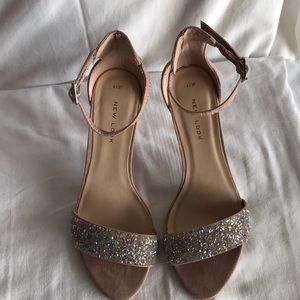 New look  Rose color diamante sandals Sz UK4,US 6